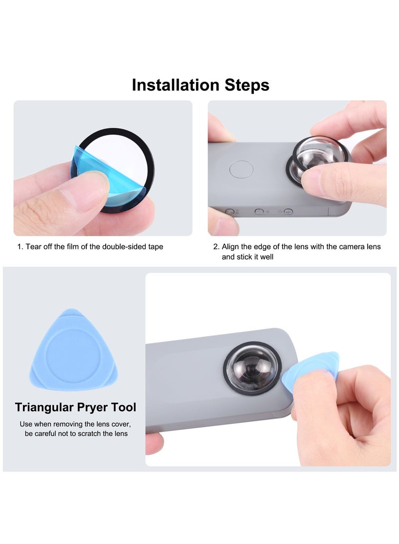 Compatible with Ricoh Theta SC2/S/V Action Cameras Adhesive Lens Protector High-Definition Light Transmission Scratch-Resistant and Wear-Resistant - Image 4
